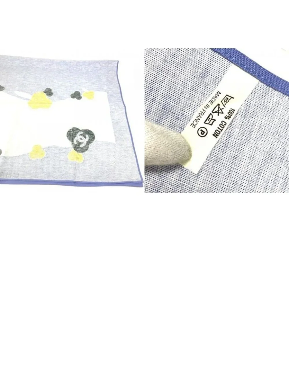 Chanel Towel Interior CC Coco Mark Logo Cotton Purple